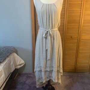AGB Cream High Low Sleeveless Dress